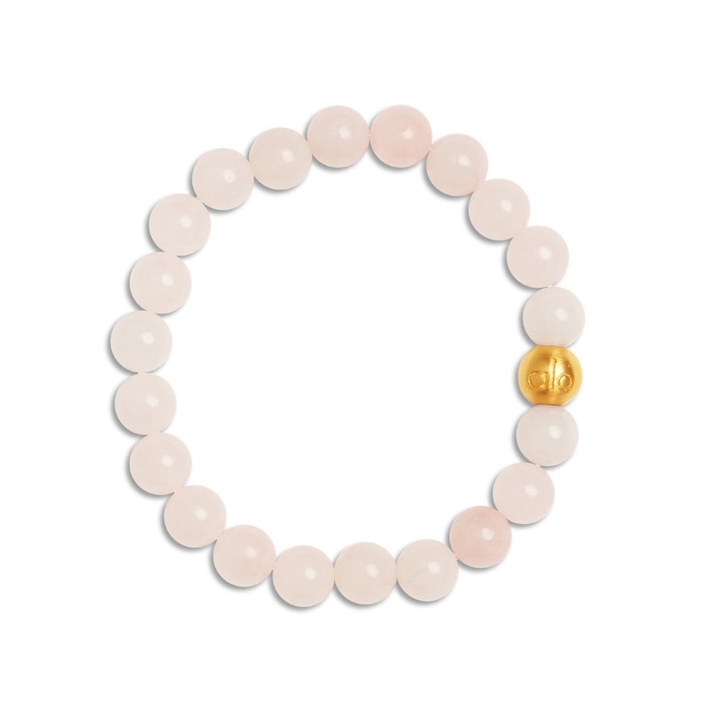 ALO yoga rose quartz and black onyx bracelet